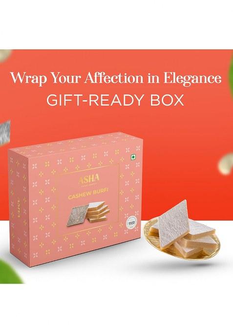 Asha Sweet Center Premium Handcrafted Kaju Katli 500Gm(Pack Of 1)|Authentic Indian Cashew Barfi Made With Fresh Cashew|Exclusive Sweets Gift Box For Any Occasion & Celebration Delicious Healthysweet