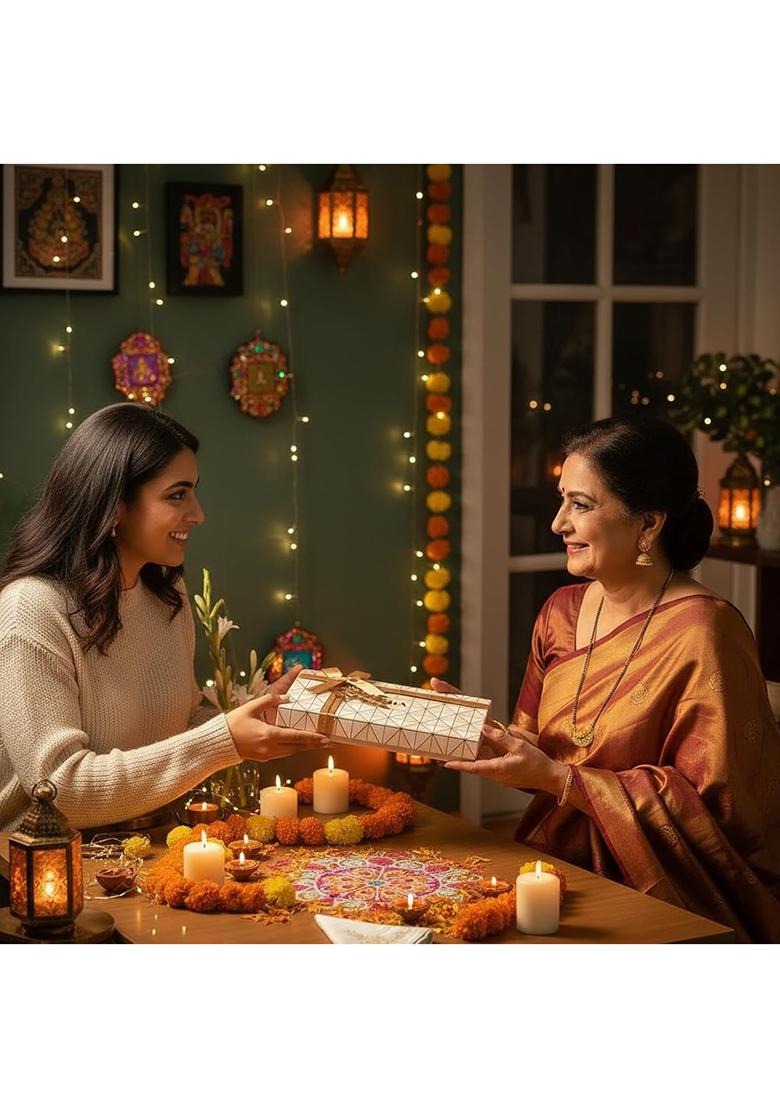 Asha Sweet Center Sweets Luxurious Bites Gift Hamper|Premium Assorted Box With Dry Fruits|Festive Gifting For Employees,Clients & Colleagues|Traditional Mithai Office Celebration