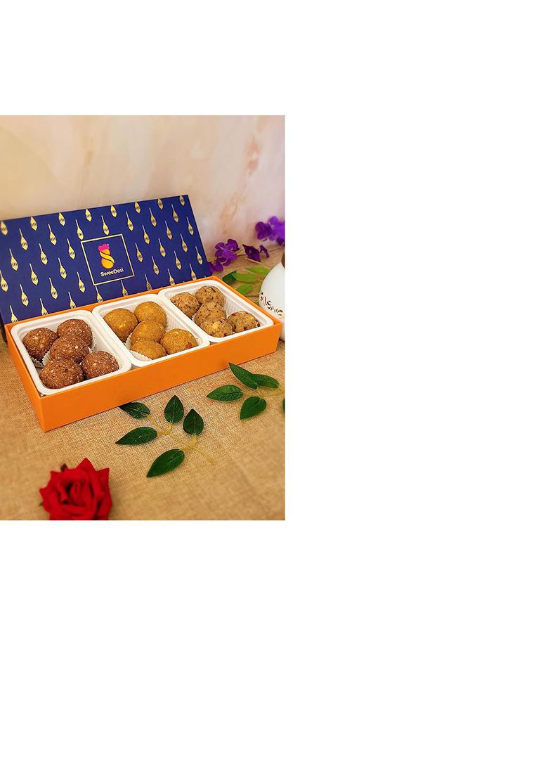 Sweedesi Assorted Laddu Pack| Made In Desi Ghee | Akhrot, Methi, Khajoor Mithas From Sweet Hamper For Every Occasion Birthday, Holi, Rakhi, New Year, Christmas, Anniversary Shark Tank India Brand