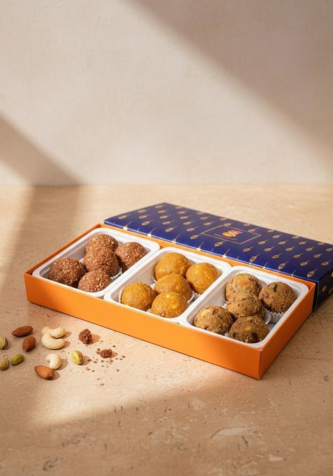 Sweedesi Assorted Laddu Pack| Made In Desi Ghee | Akhrot, Methi, Khajoor Mithas From Sweet Hamper For Every Occasion Birthday, Holi, Rakhi, New Year, Christmas, Anniversary Shark Tank India Brand