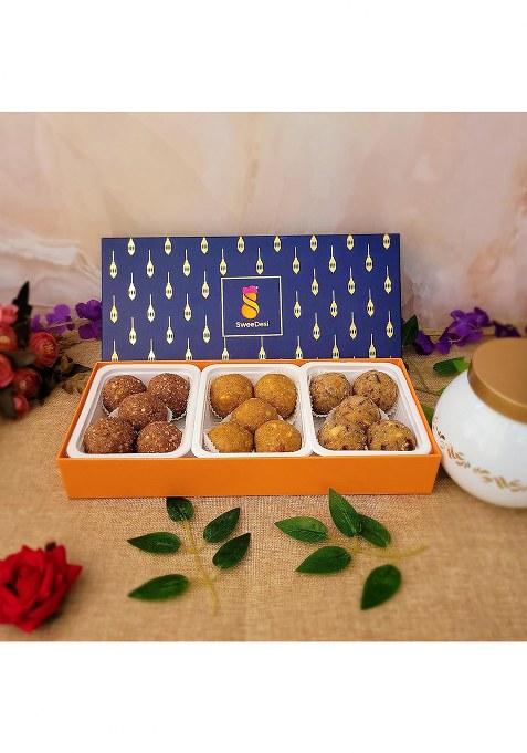 Sweedesi Assorted Laddu Pack| Made In Desi Ghee | Akhrot, Methi, Khajoor Mithas From Sweet Hamper For Every Occasion Birthday, Holi, Rakhi, New Year, Christmas, Anniversary Shark Tank India Brand