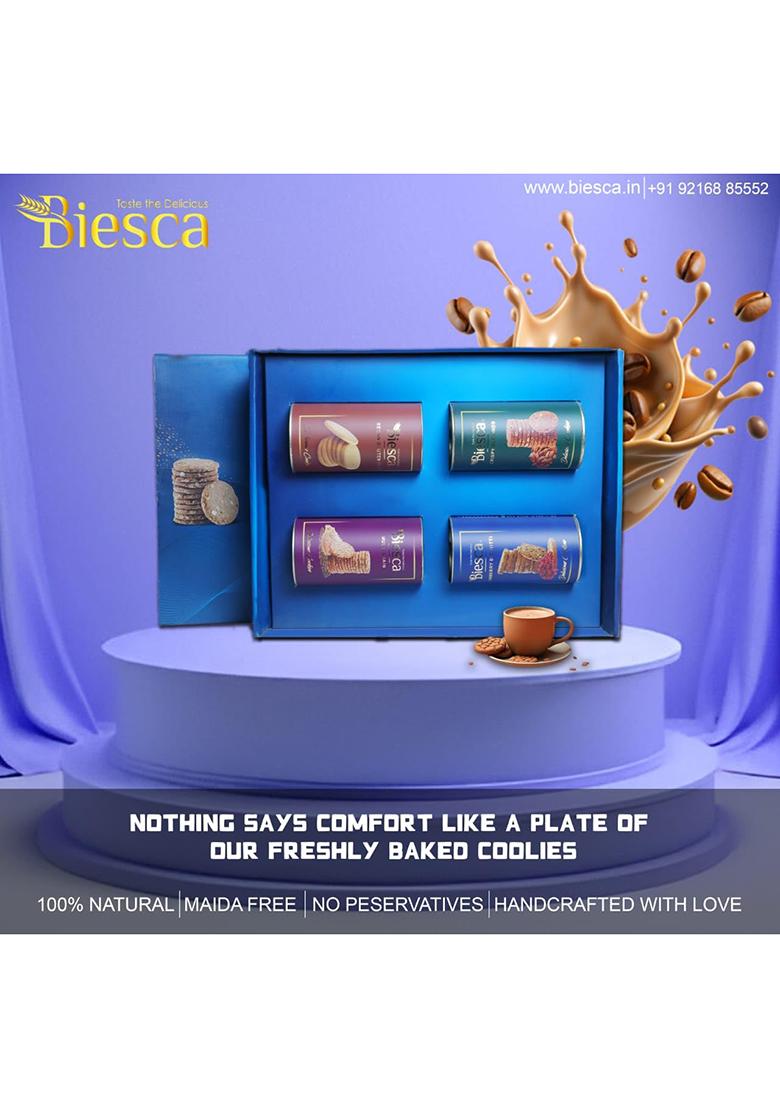 Biesca Crispy Almonds Cookies Treats Diwali Gift Box I Gifts Corporate Hamper Premium