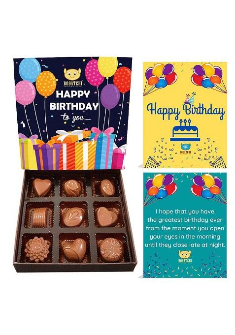 Bogatchi Happy Birthday Chocolate Gift Box, Pack, Celebrations, Card And Chocolates Combo