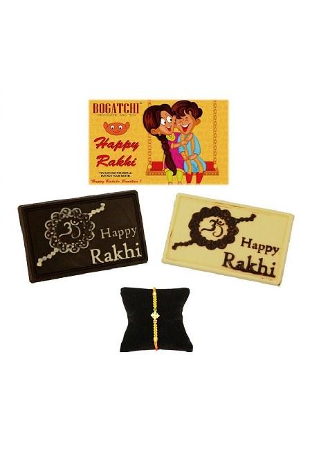 Bogatchi Rakhi Chocolates, With Chocolates For Brother, Sweets, Free Rakhi, Chocolate Gift, White And Dark Chocolate, Gifts, Raksha Bandhan Gifts 1 Piece