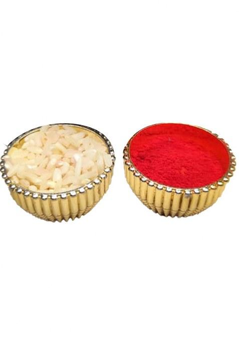 Bogatchi Raksha Bandhan Gift Box 4 Rakhis With Soan Papdi, Roli Chawal & Greeting Card Rakhi Set For Brothers Sister'S (Pack Of 1, 200G)