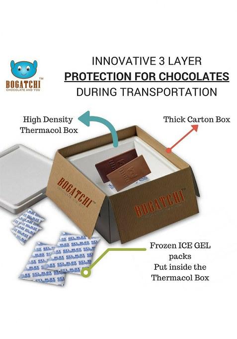 Bogatchi Valentines Day Chocolate Gift, Valentine Box, Truffle, 9Pcs + Free V-Day Card Rose