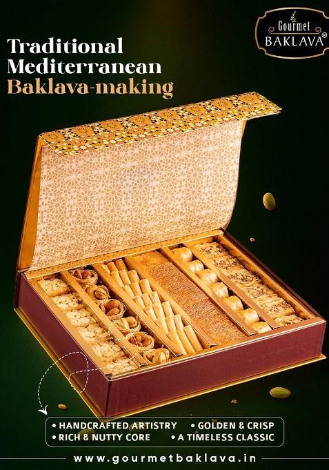 Gourmet Baklava Connoisseur Gift Hamper Box Premium Assorted Snacks & Sweets | Luxury Gifting For Festivals, Birthdays Corporate Events