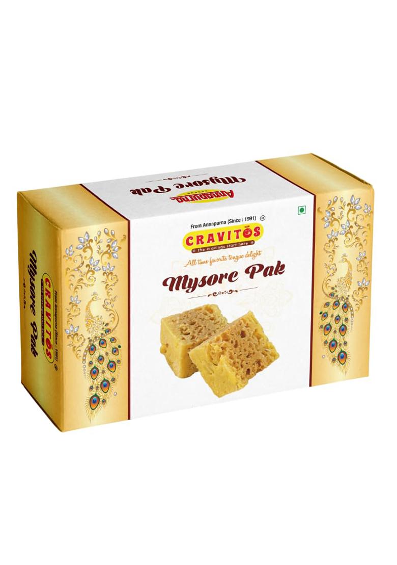 Cravitos Mysore Pak 200G | Traditional Indian Sweets Mithai Gift Pack For Festivals, Celebrations & Gifting Hampers