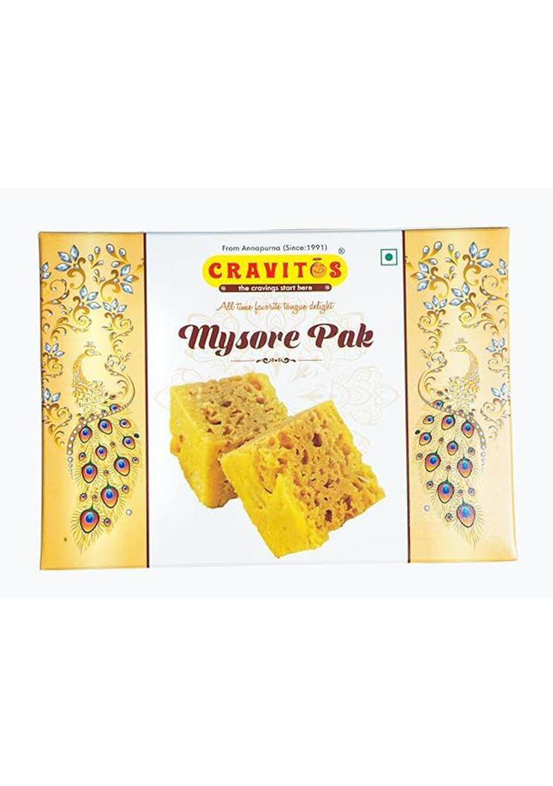 Cravitos Mysore Pak 200G | Traditional Indian Sweets Mithai Gift Pack For Festivals, Celebrations & Gifting Hampers