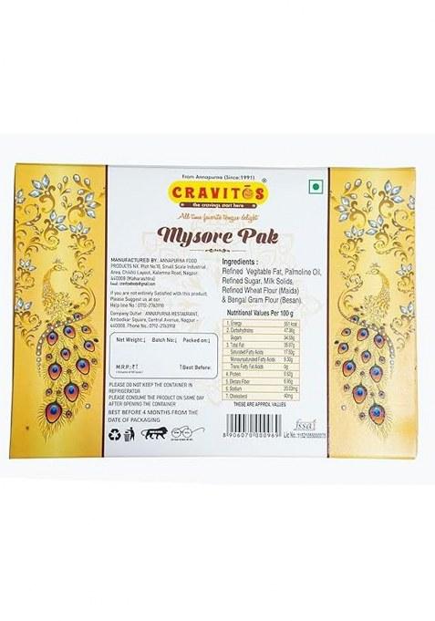 Cravitos Mysore Pak 200G | Traditional Indian Sweets Mithai Gift Pack For Festivals, Celebrations & Gifting Hampers