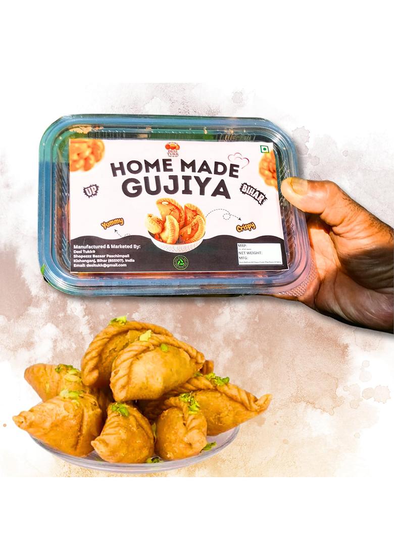 Desi Tukk Fresh Pedakiya (Gujiya) 300G Authentic Up & Bihari Sweet | Homemade With Ghee, Khoa Dry Fruits Traditional Chandrakala Pirukiya Mithai For Diwali Festive Occasions