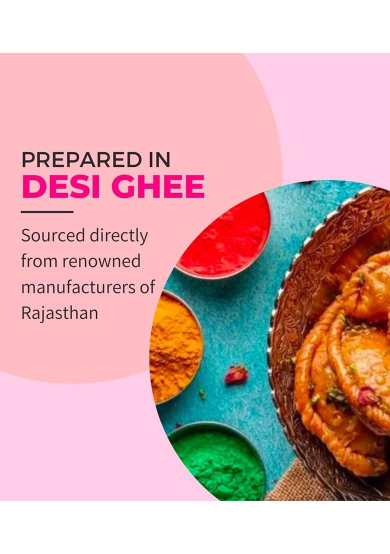 Desi Tukk Fresh Pedakiya (Gujiya) 300G Authentic Up & Bihari Sweet | Homemade With Ghee, Khoa Dry Fruits Traditional Chandrakala Pirukiya Mithai For Diwali Festive Occasions