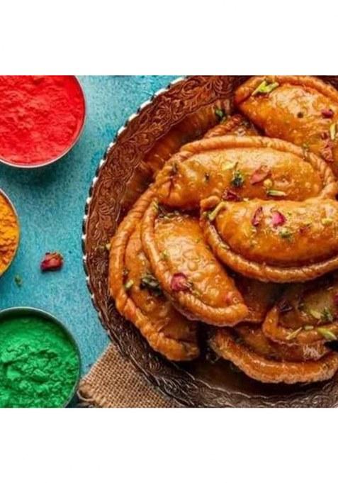 Desi Tukk Fresh Pedakiya (Gujiya) 300G Authentic Up & Bihari Sweet | Homemade With Ghee, Khoa Dry Fruits Traditional Chandrakala Pirukiya Mithai For Diwali Festive Occasions