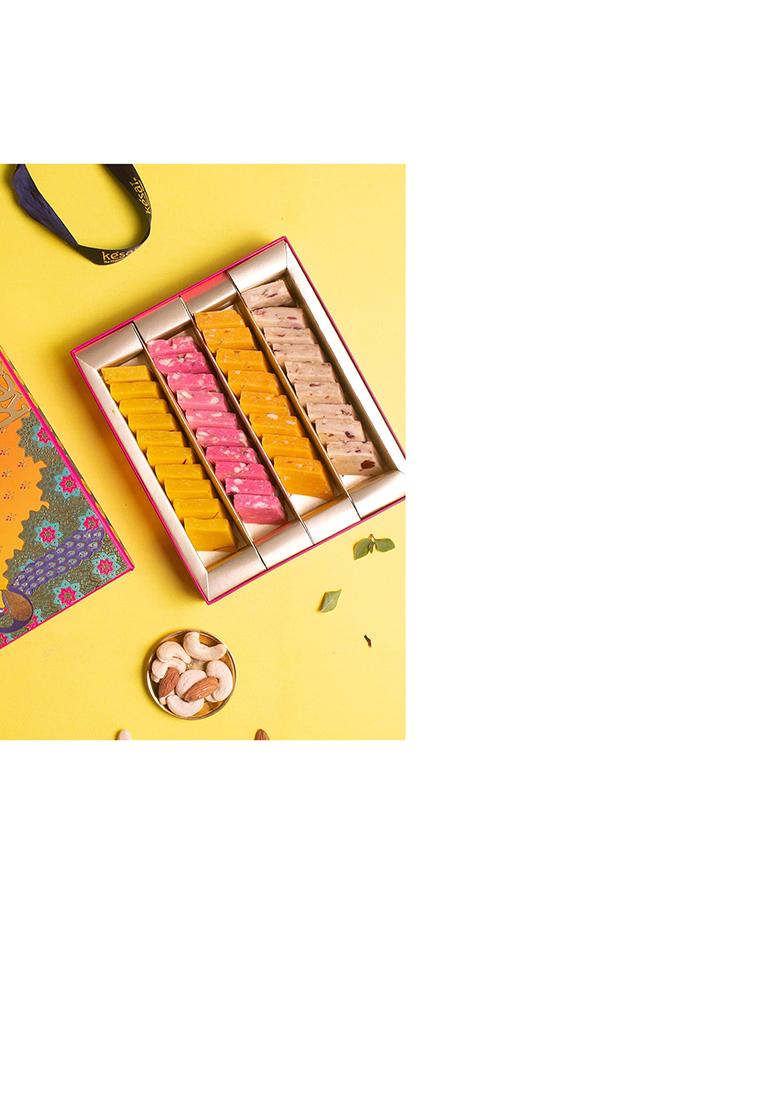 Dessert Drama Diwali Special Healthy And Delicious Flavored Kaju Katli (Rose, Kesar/Saffron, Plain, Mango)