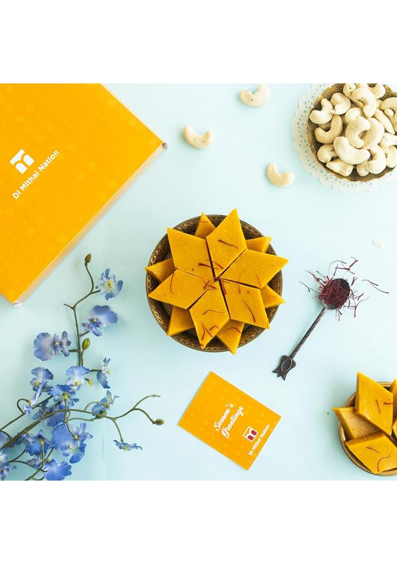 Di Mithai Nation Desi Ghee Besan Laddoo (200 Gram) With Kesar Katli Traditional Delicious Indian Desert For Special Occasion