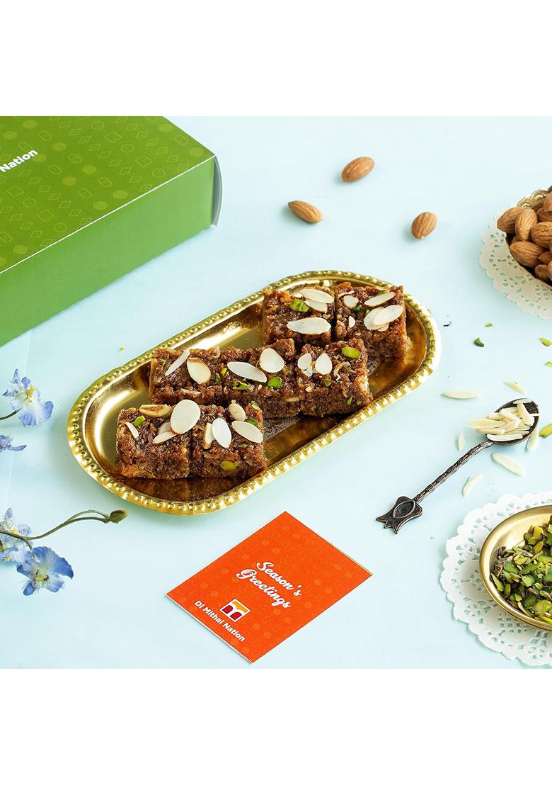 Di Mithai Nation Dhoda Burfi (400 Gram) Gm With Padmini Red Bhaiya Bhabhi Rakhi Set Sweets Gift Pack