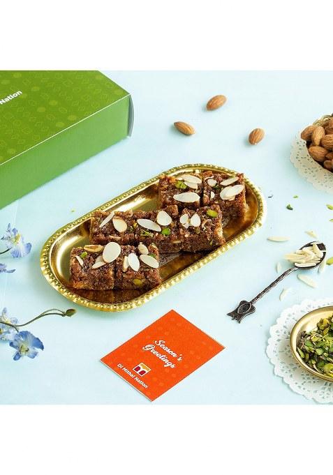 Di Mithai Nation Dhoda Burfi (400 Gram) Gm With Padmini Red Bhaiya Bhabhi Rakhi Set Sweets Gift Pack