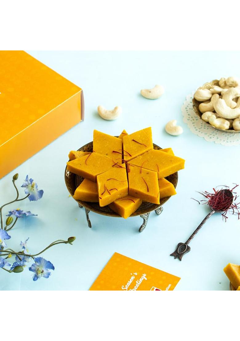 Di Mithai Nation Kaju Katli (200 Gram) With Rose Kesar Traditional Delicious Indian Desert For Special Occasion