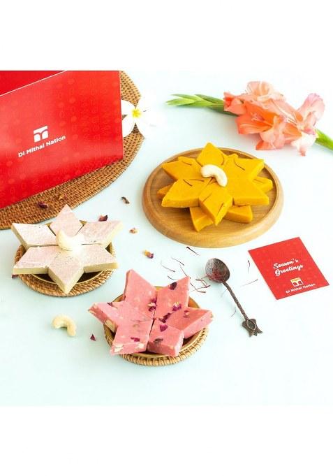 Di Mithai Nation Kaju Katli (200 Gram) With Rose Kesar Traditional Delicious Indian Desert For Special Occasion