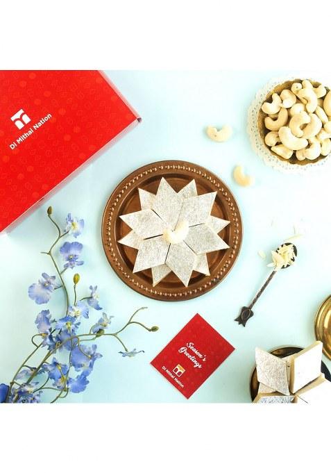 Di Mithai Nation Kaju Katli (200 Gram) With Rose Kesar Traditional Delicious Indian Desert For Special Occasion