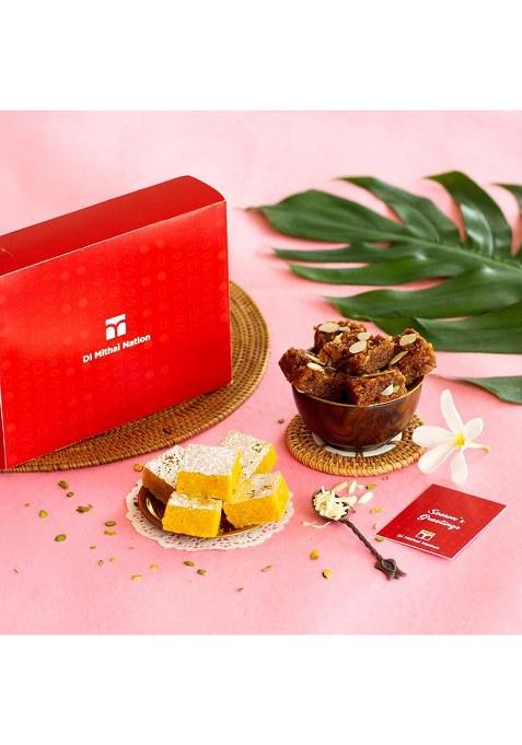 Di Mithai Nation Moong Thal (200 Gram) With Dhoda Burfi Traditional Delicious Indian Desert For Special Occasion