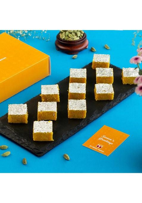 Di Mithai Nation Moong Thal (200 Gram) With Dhoda Burfi Traditional Delicious Indian Desert For Special Occasion