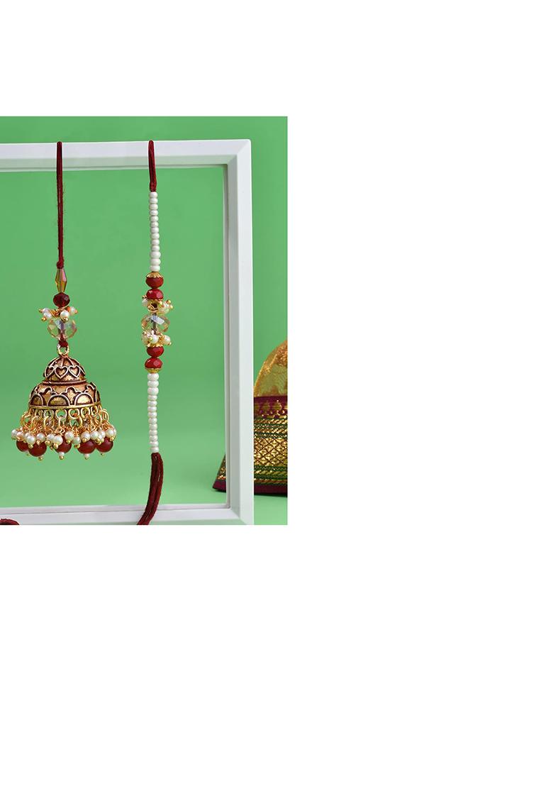 Di Mithai Nation Mysore Pak (200 Gram) With Green Pearl Bhaiya Bhabhi Rakhi Set Sweets Gift Pack