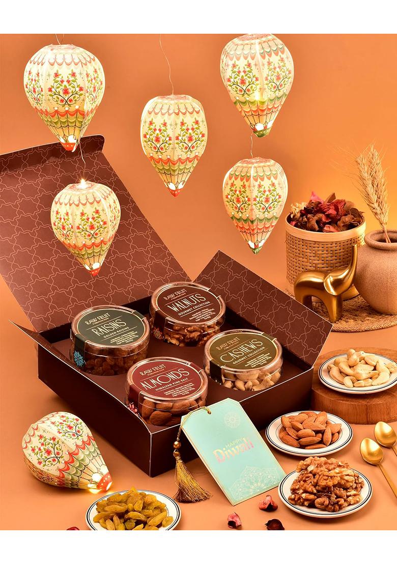 Hyperfoods Dry Fruits Combo Pack Diwali Gifts Corporate For Employees Gift Hamper Dryfruit Box Pet Jars Cashew Almond Walnut Raisins Diy Paper Lamps