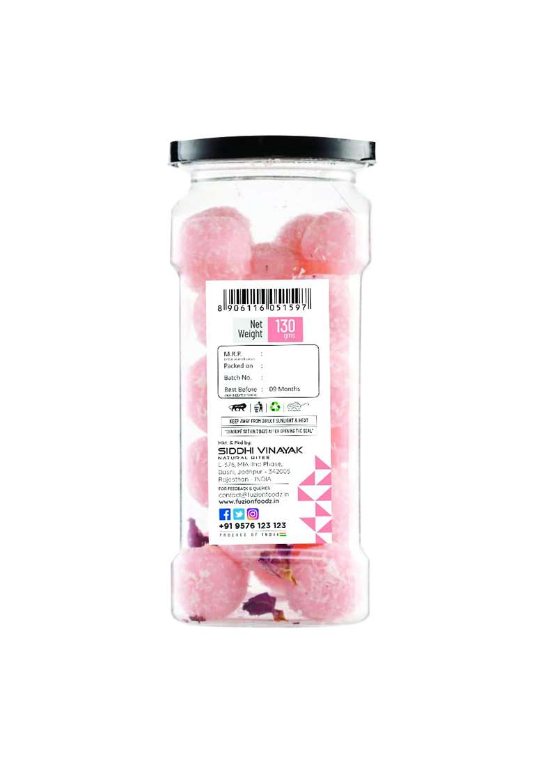 Fuzion Foodz Gulab Rajbhog - Sweets Dessert- Rajasthani Mithai,(Gulab Flavour),Pack Of 5,(130G Each) - Indya