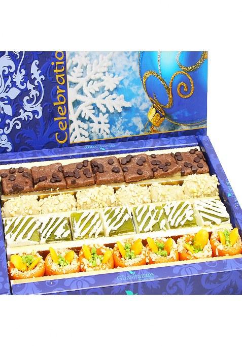 Ghasitaram Gifts Assorted Box Of Kaju Chocolate Barfi,Mango Bite,Kaju Roll And Orange Delight 800 Gms|Gift For Diwali,Holi,Valentine,Birthday,Anniversary,Gift Her,Him,Mothers Day,Fathers Day|