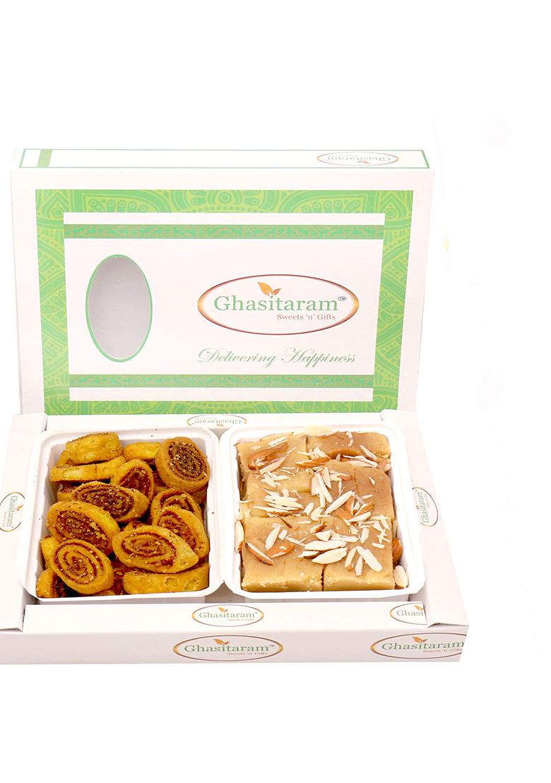 Ghasitaram Gifts Bhakar Wadi And Soft Mysore Pak Hamper |Gift For Diwali,Holi,Rakhi,Valentine,Christmas,Birthday,Anniversary,Gift Her,Him,Mothers Day,Fathers Day|