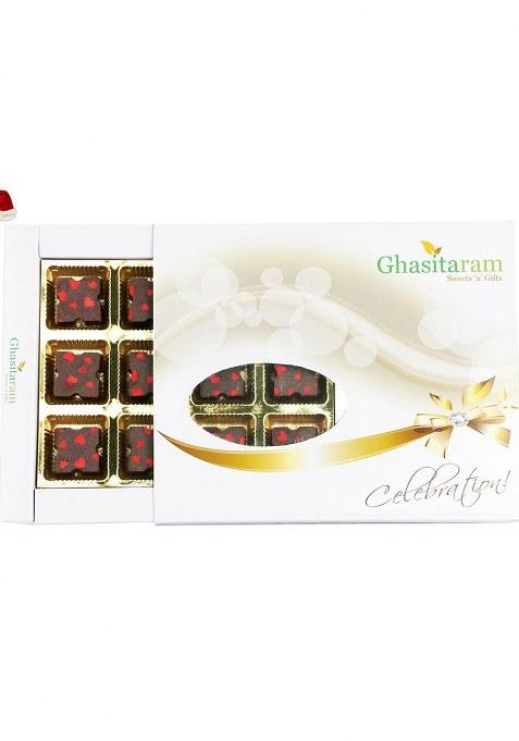 Ghasitaram Gifts Christmas Gift Sugarfree Chocolates - Designer Chocolate 12 Pcs White Box-200Gms