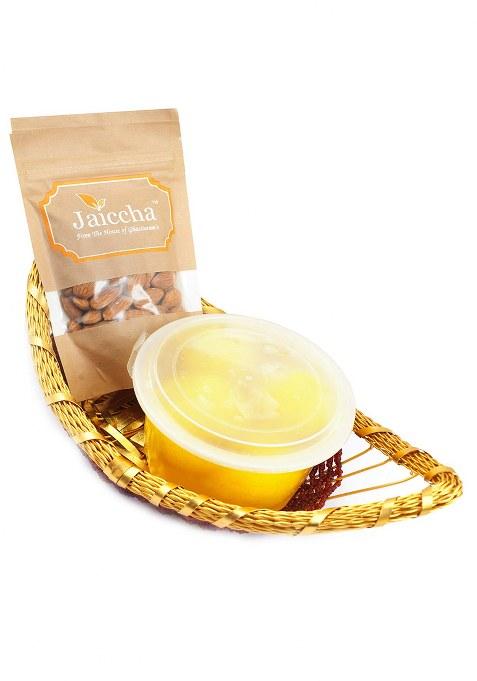 Ghasitaram Gifts Diwali - Boat Basket Of Rajbhog And Almonds|Gift Hamper|Diwali Gift Hamper|Food Hampers|Gourmet Hampers|