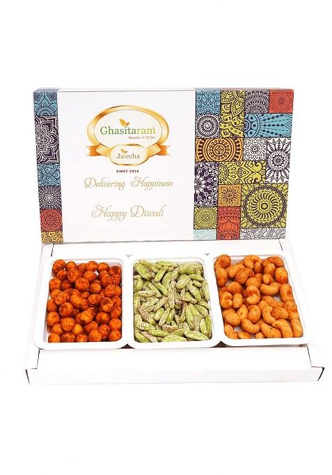 Ghasitaram Gifts Diwali Assorted Festive Box Of Crunchy Cashews, Peanuts And Flavoured Raisins |Gift Hamper|Diwali Gift Hamper|Food Hampers|Gourmet Hampers|