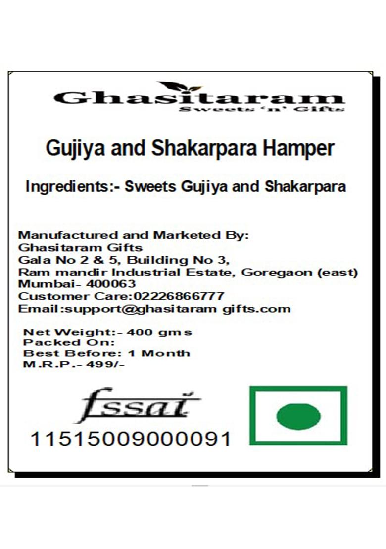 Ghasitaram Gifts Holi Sweets, Gifts, Hamper Gujiya And Shakarpara Hamper|Gift Hamper| Diwali Gift Hamper|Food Hampers|Gourmet Hampers|