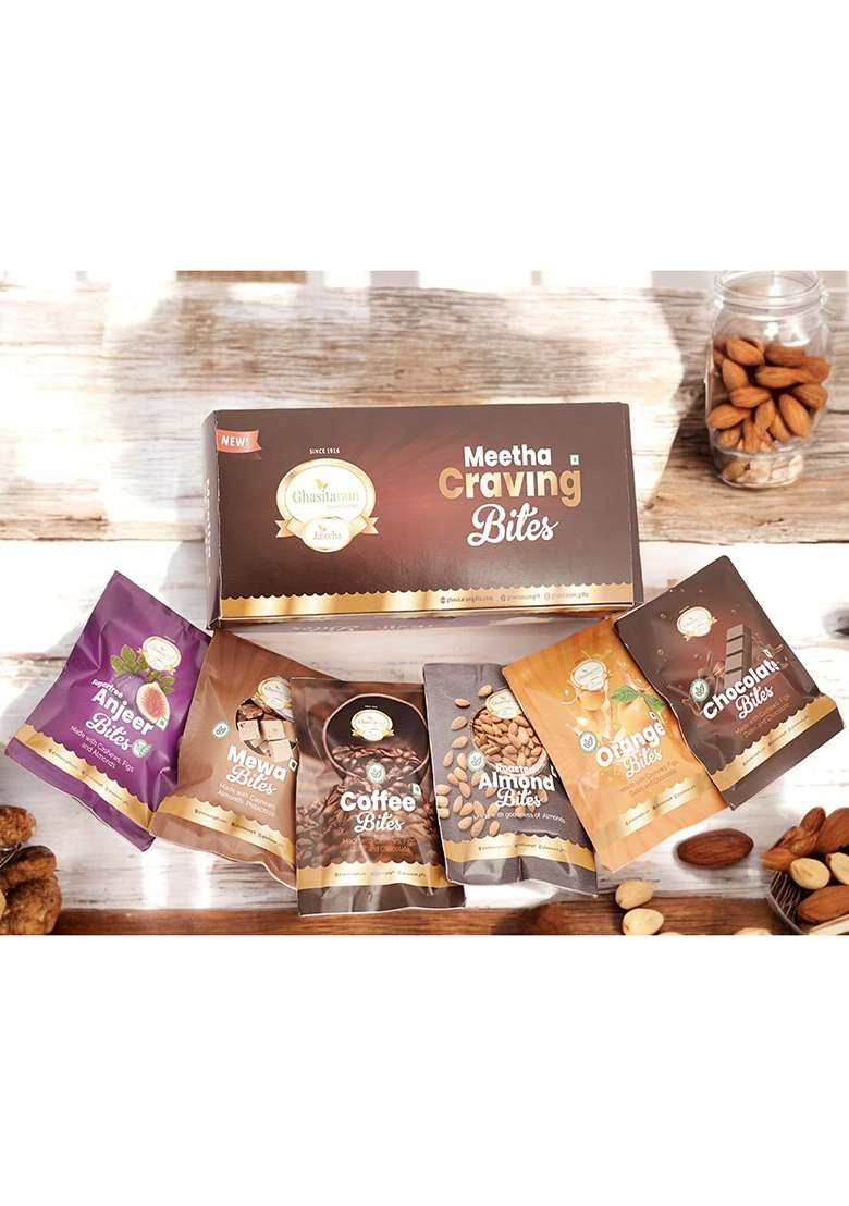 Jaiccha Ghasitaram Gifts Bag Gift Box With Bites, Namkeen|Gift Hamper|Diwali Hamper|Food Hampers|Gourmet Hampers| - Indya