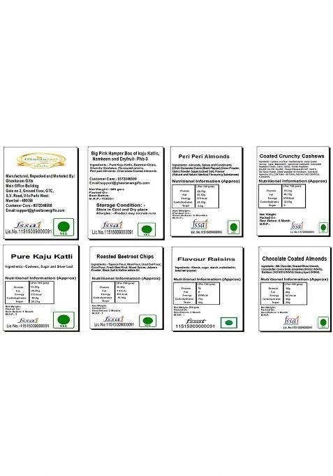 Jaiccha Ghasitaram Gifts Big Pink Hamper Box Of Kaju Katlis, Namkeen And Dryfruit- Phb-3|Gift Hamper|Diwali Gift Hamper|Food Hampers|Gourmet Hampers|