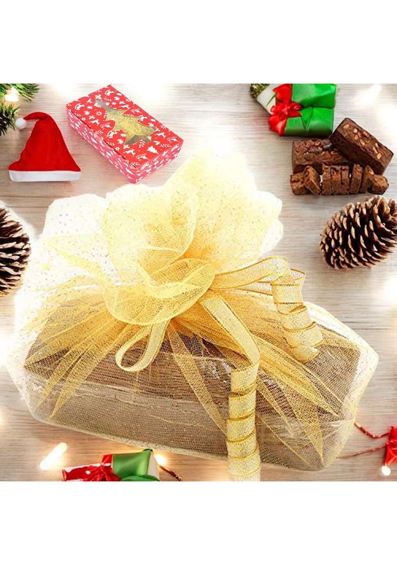 Jaiccha Ghasitaram Gifts Christmas Hamper Box With Plum Cake And 2 Jars Bites - Indya