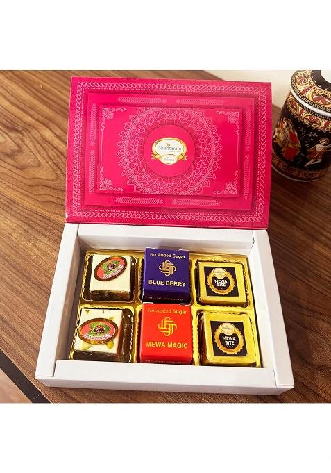 Jaiccha Ghasitaram Gifts Hamper Box Of Best Bites, 2 Jars Mixed Dryfruits,Flavour Raisins And T-Lights|Dryfruit Gift Hamper|Diwali Dry Fruit|Food Hampers|Gourmet Hampers|Dry Fruit|Dryfruit|Dryfruit