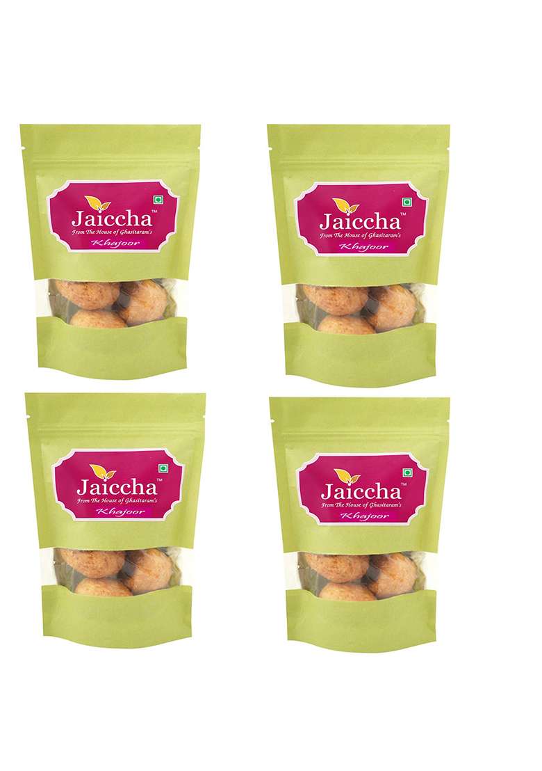 Jaiccha Ghasitaram Gifts Lohri Sweets Pack Of 4 Spl Khajoor 600 Gms In Green Paper Pouch - Indya
