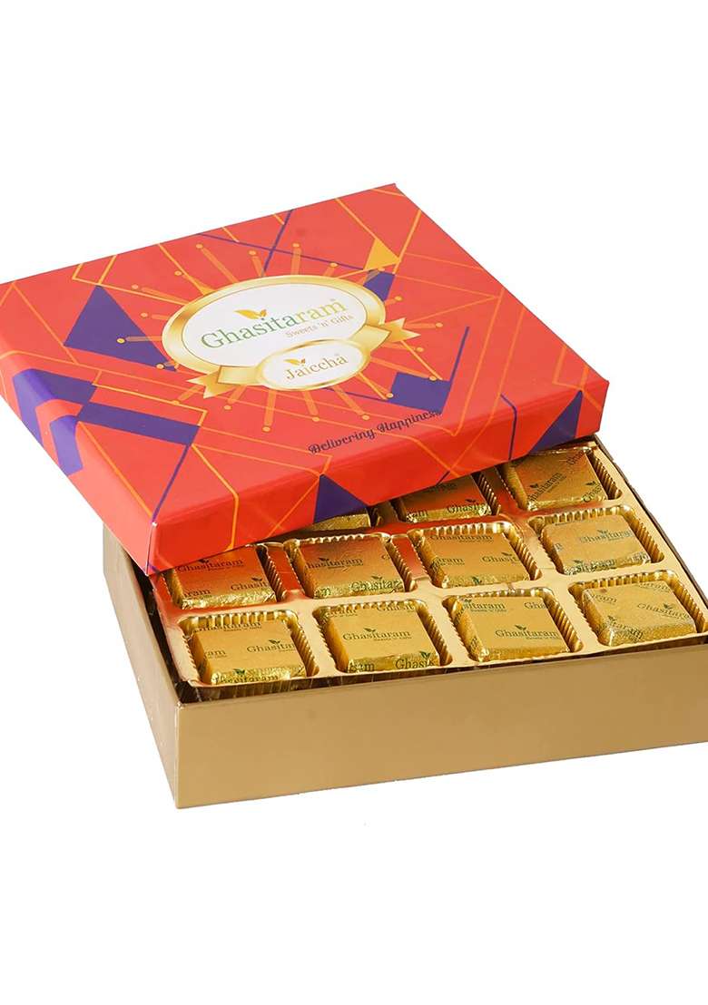 Jaiccha Ghasitaram Gifts Mewa Bites In Premium Box 12 Pcs |Gift For Diwali Gifts,Bhaidooj Gifts| - Indya