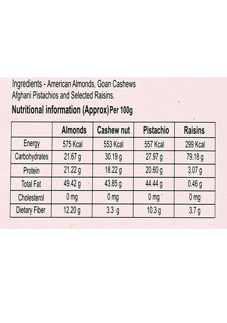 Ghasitaram Gifts Orange Print Dryfruits And 9 Pcs Roasted Almond Bites Box|Dry Fruit Combo Pack Offer|Dry Gift Pack|Dry Box|Diwali Dry Box|