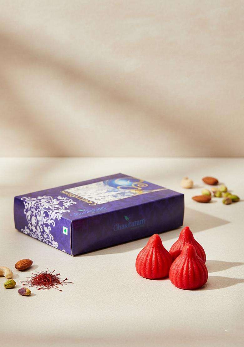 Ghasitaram Gifts Sweets Ganesha Chaturthi Modaks Sugarfree Strawberry 800 Gms - Indya