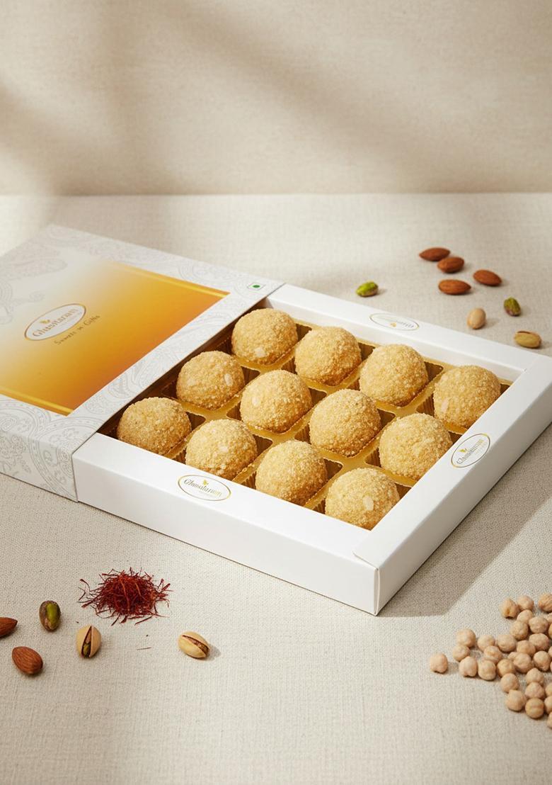 Ghasitaram Gifts Urad Dal Laddoo In White Box|Dry Fruit Combo Pack Offer|Dry Gift Pack|Dry Box|Diwali Dry Box|Mix Nut|