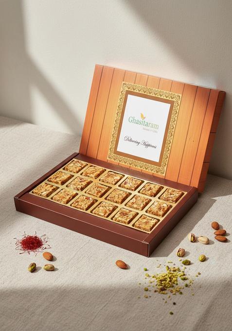 Ghasitaram Gifts Valentines Gift For Girlfriend / Boyfriend Husband And Wife - Healthy Hampers Roasted Almond Bites 18 Pcs Box