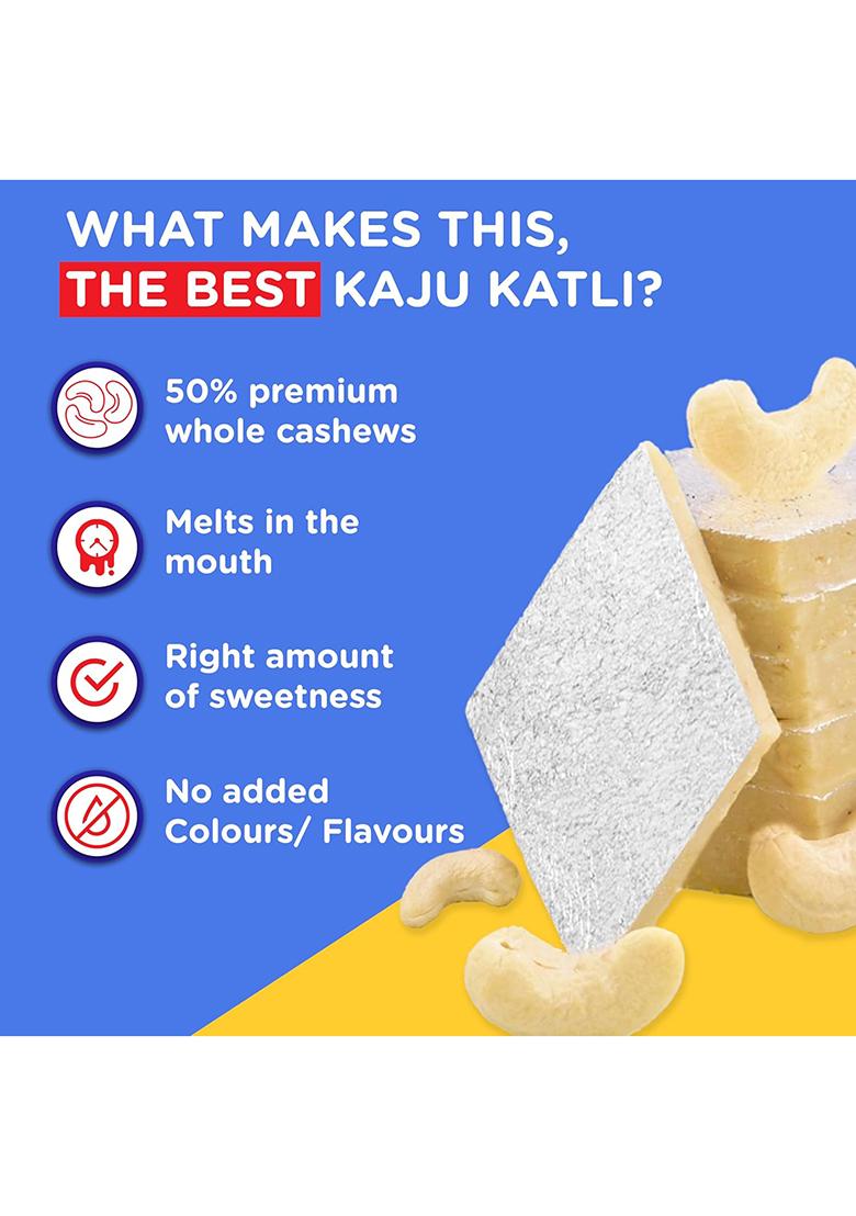 Gits Kaju Katli 250 Gm X 1 Box (24 Pieces) | Made With Finest Cashews Barfi Indian Mithai No Added Colours |Traditional Sweets Gift Pack