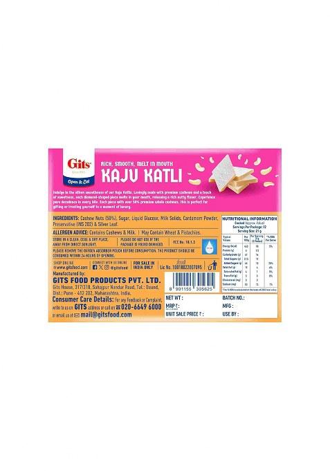 Gits Kaju Katli 250 Gm X 1 Box (24 Pieces) | Made With Finest Cashews Barfi Indian Mithai No Added Colours |Traditional Sweets Gift Pack