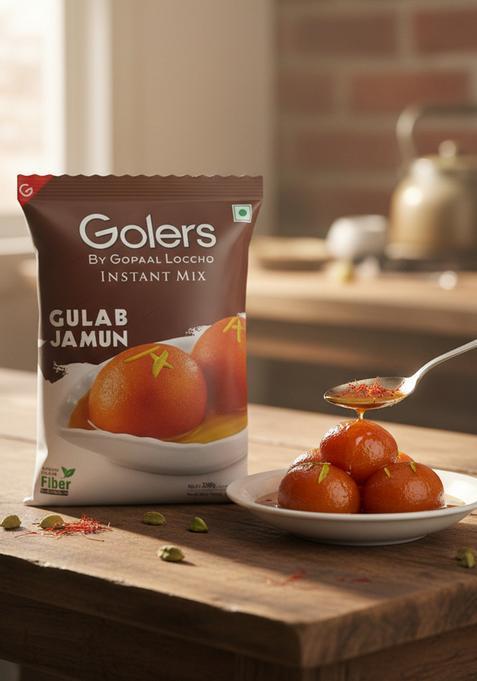 Golers Gulab Jamun Instant Mix | Easy To Make Soft & Delicious Indian Dessert And Mithai, 200Gm