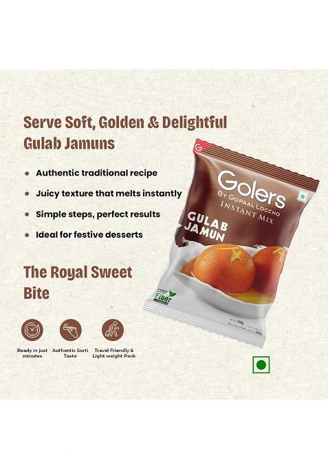 Golers Gulab Jamun Instant Mix | Easy To Make Soft & Delicious Indian Dessert And Mithai, 200Gm