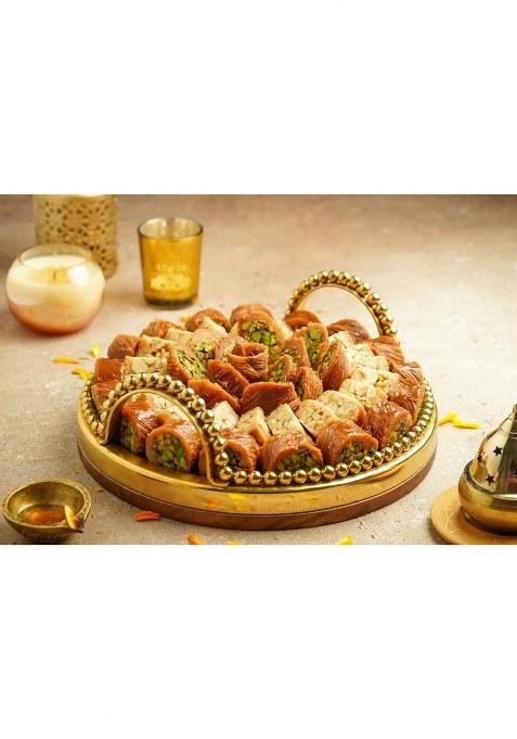 Gourmet Baklava Assorted Sweets Gift Box 1Kg Cashew, Almond & Balloria With Fresh Ghee, Nuts Honey | Imperial Festive For Diwali, Weddings Premium Gifting